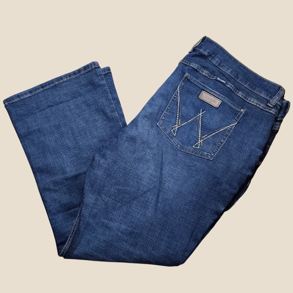 Wrangler Retro Mae Bootcut Jeans Womens 26Wx30 Blue Mid Rise Stretch